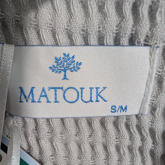 Matouk Kiran Robe in Silver Grey Size Small / Medium Cotton Bamboo Blend Cozy - Picture 4 of 12